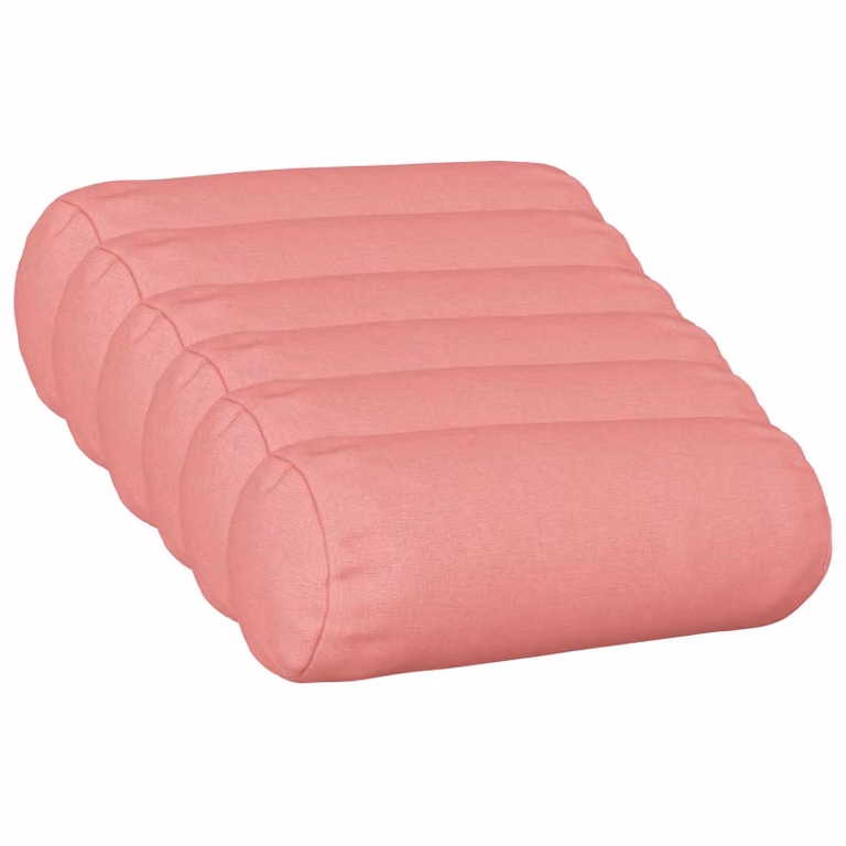Set di 6 federe vidaXL HEERLEN rosa in poliestere, forma ovale, Ø 15 x 40 cm