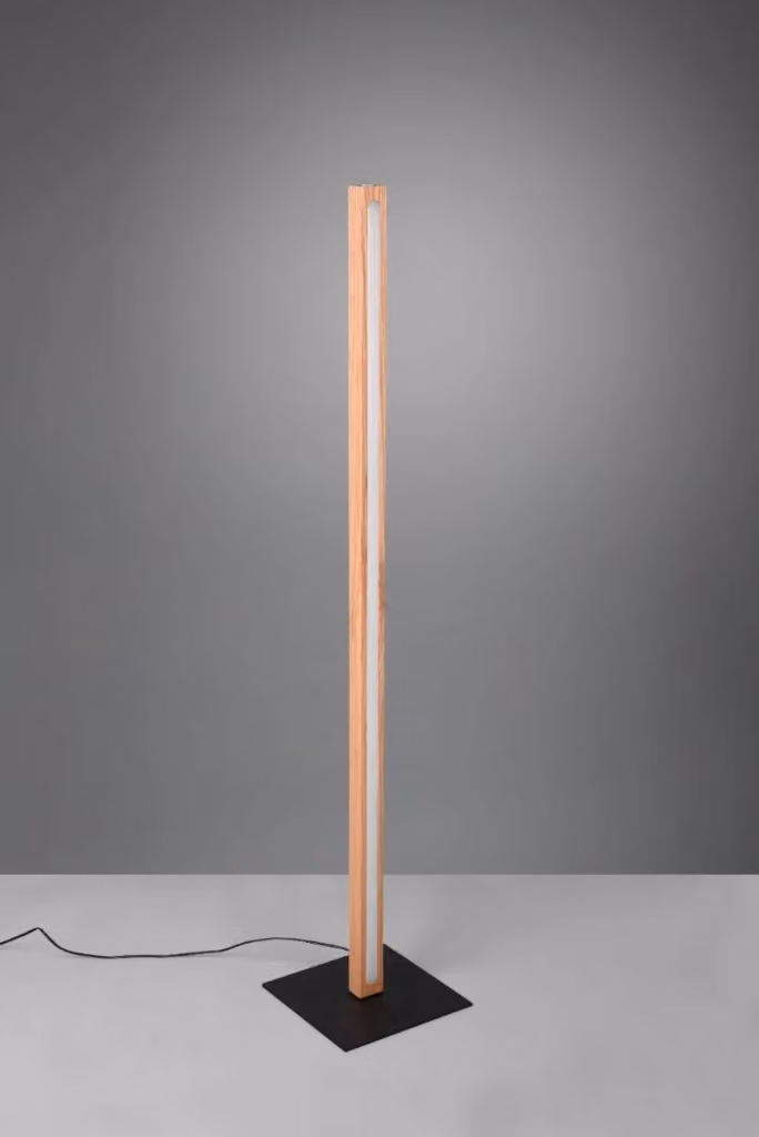 Lampada da terra LED Bellari Trio Leuchten in legno e metallo nero – 2