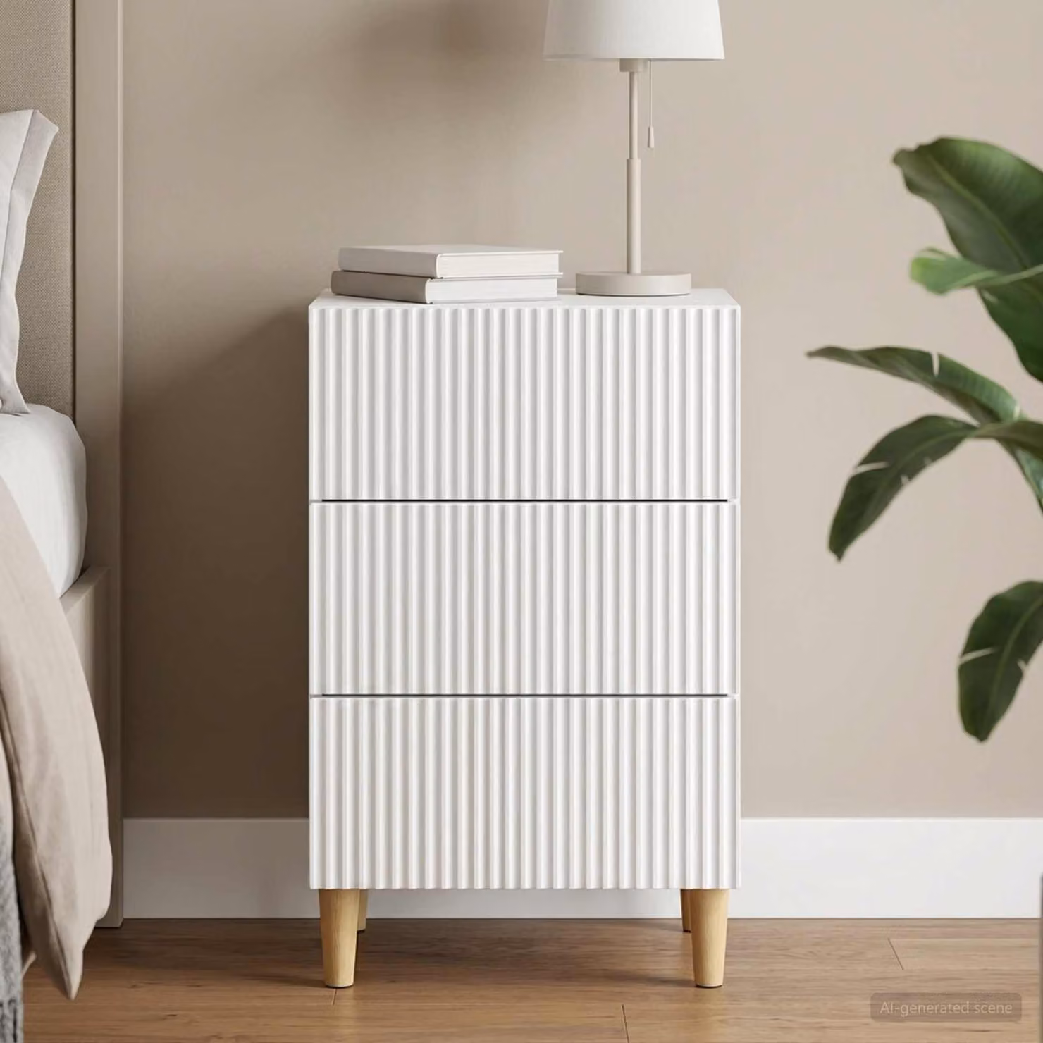 Armadio da notte vidaXL bianco moderno in legno MDF L 43 cm, P 41 cm, H 66,5 cm