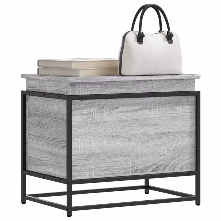 Contenitore con coperchio vidaXL in stile industriale, colore grigio, L 60 cm x P 40 cm x H 51,5 cm