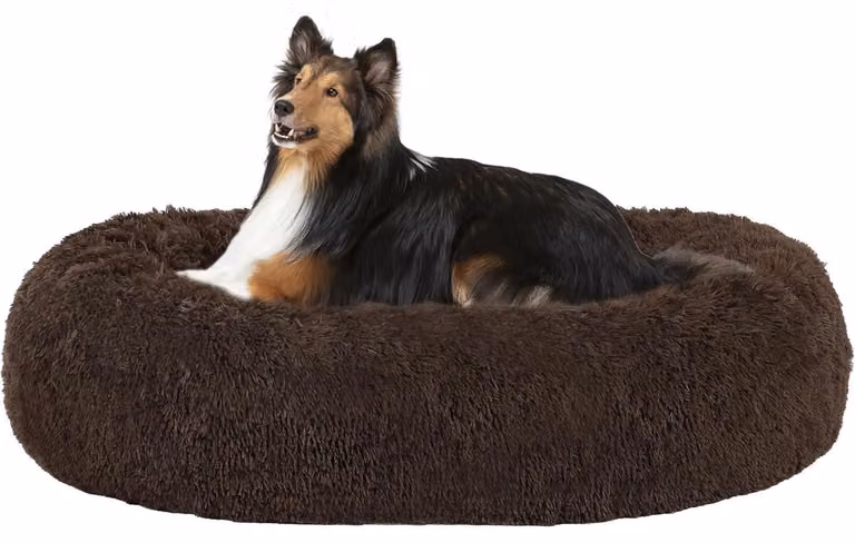 Cuccia per cani, rotonda, ortopedica, morbida e lavabile, diametro 80 cm, color marrone