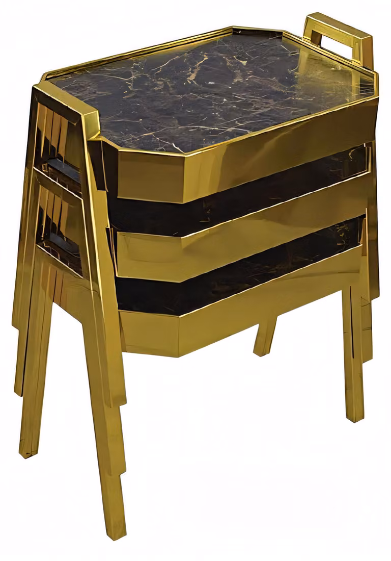 Elegantes schwarzes Couchtisch-Set aus Holz für modernes Wohnzimmer