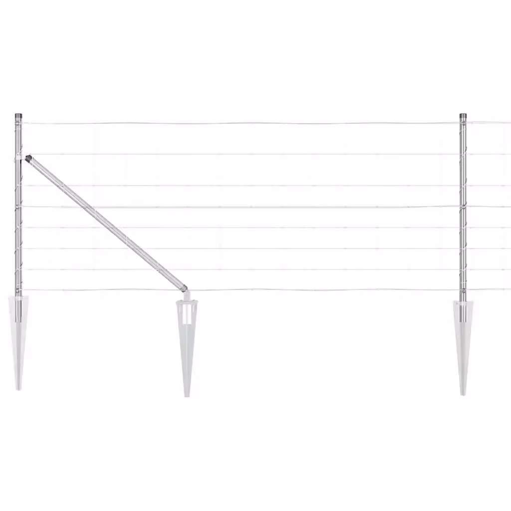 Palo per recinzione rettangolare VIDAXL in acciaio zincato argento, H: 0,8 m, L: 2,5 cm – 2