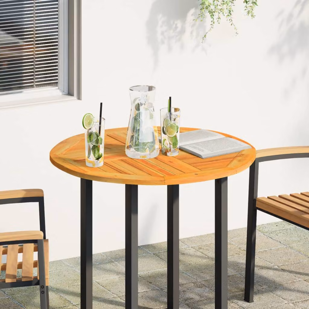 vidaXL Piano per Tavolo Ø80x2,2 cm Rotondo in Legno Massello di Acacia