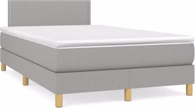 Letto Ibrido con Materasso e Illuminazione LED vidaXL Grigio Chiaro e Bianco L/P/H: 120 x 200 x 32 cm