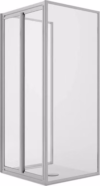Box Doccia IDRALITE Modello West a 3 Lati con 2 Ante Battenti e 2 Pannelli Fissi, Cristallo Trasparente, L/P/H: 90 x 70 x 198 cm – 1