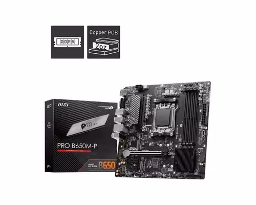 MSI Pro B650M-P Scheda Madre AMD B650 Socket AM5 Micro ATX DDR5 Colore Nero – 2