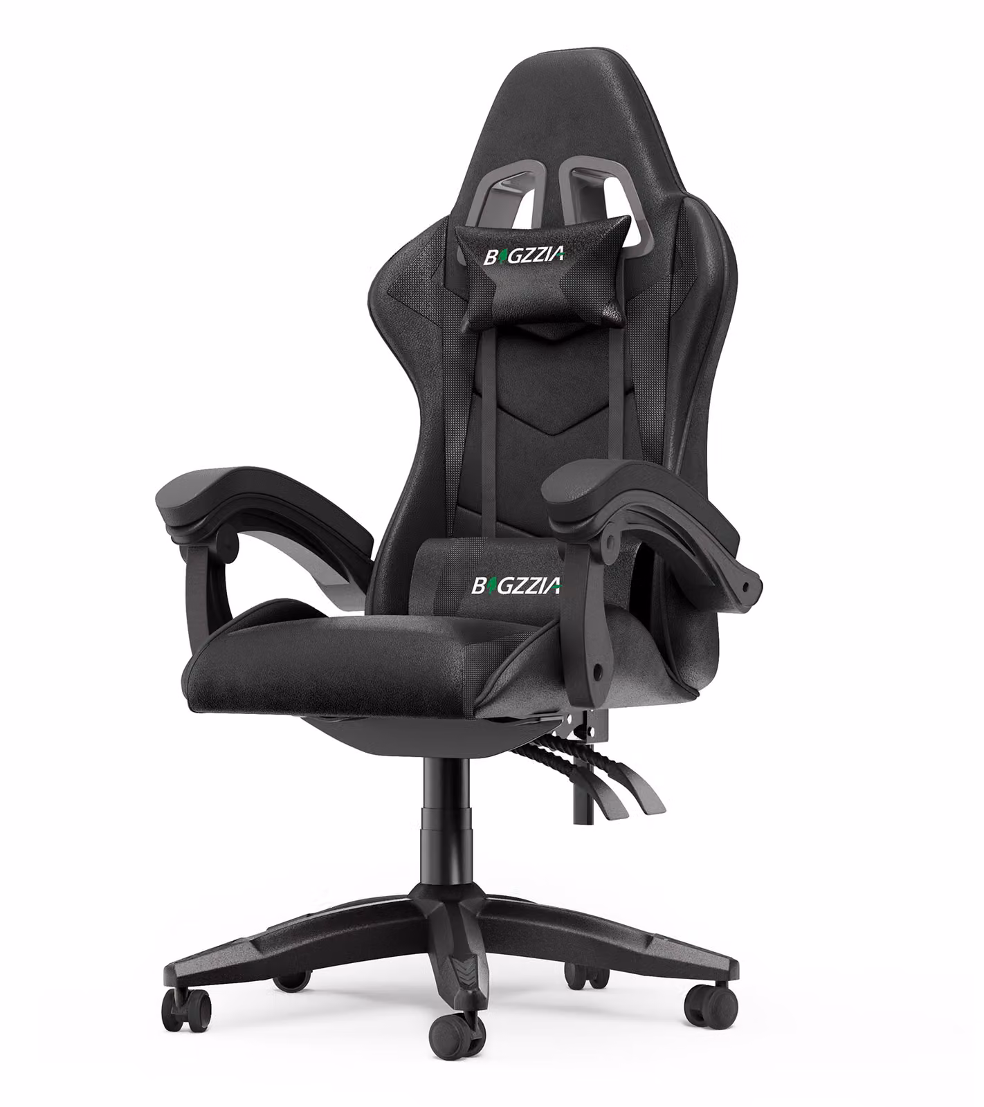 Sedia da gioco ergonomica - cuscino lombare + poggiatesta - regolabile in altezza - nero