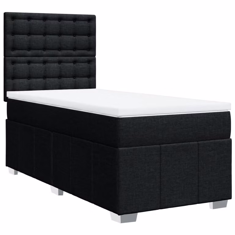Giroletto a Molle con Materasso Nero 90x200 cm in Tessuto