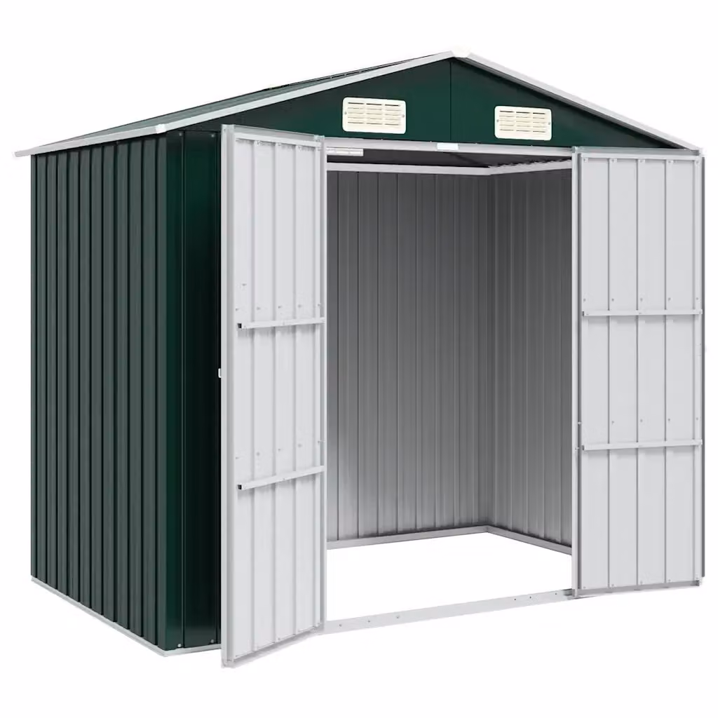 Capanno da Giardino Videx in Acciaio Zincato Verde con Doppia Porta e Apertura Laterale L: 205 cm, P: 129 cm, H: 183 cm – 2