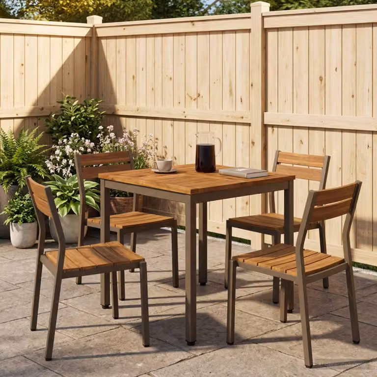 vidaXL Tavolo da giardino in legno di acacia color marrone, L 60 x P 60,5 x H 75 cm