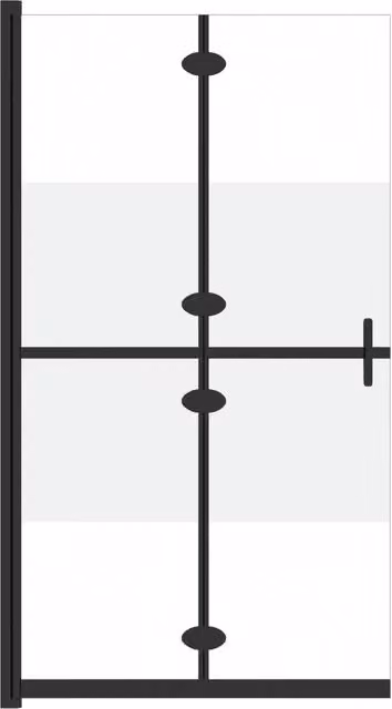 Parete per Doccia Walk-in Pieghevole DESIGN IN in Vetro ESG Opaco Nero L: 80 cm, H: 190 cm – 1