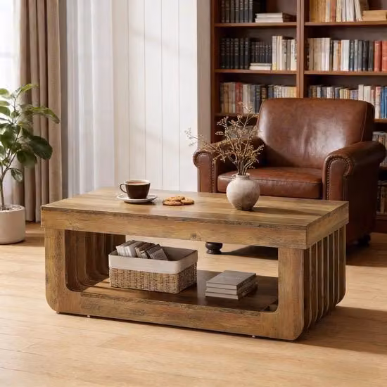 Tavolo salotto - Compacto - 2 strati - Legno - Circolare