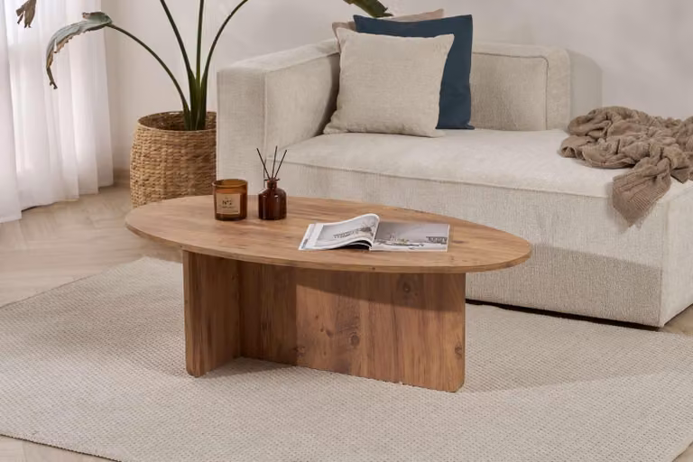 Skye Decor, Orba - Atlantic Pine, tavolino, pino atlantico, piano in melamina 100 %, 120 x 65 x 40 cm