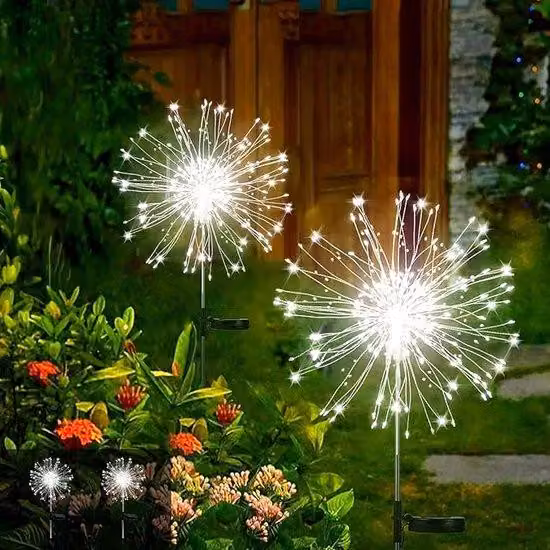 Lampade da giardino a energia solare, set da 2, 300 LED, 8 modalità, impermeabili