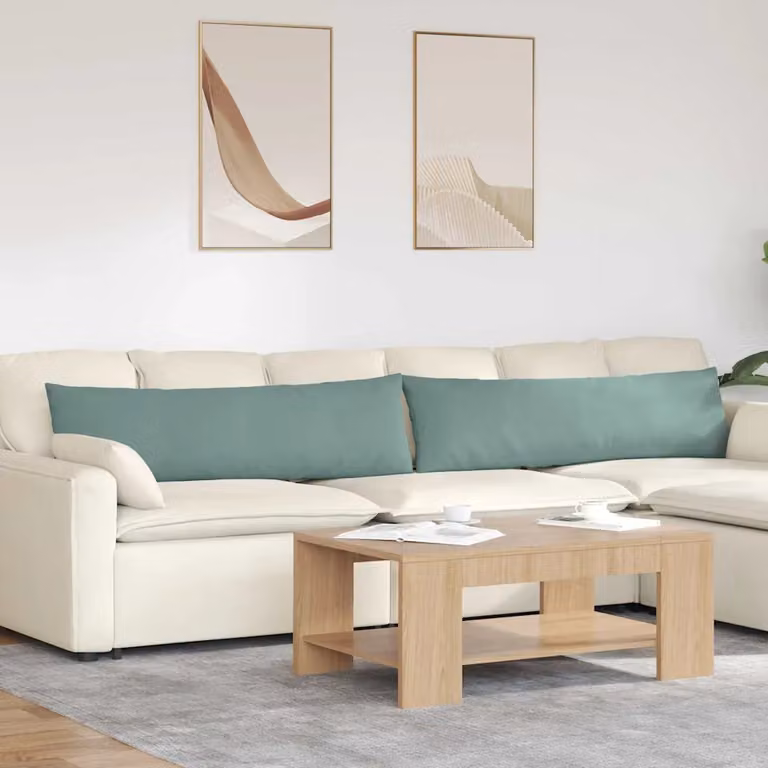 Set di 2 cuscini da divano vidaXL in tessuto a coste verde, L 145 x P 40 x H 40 cm