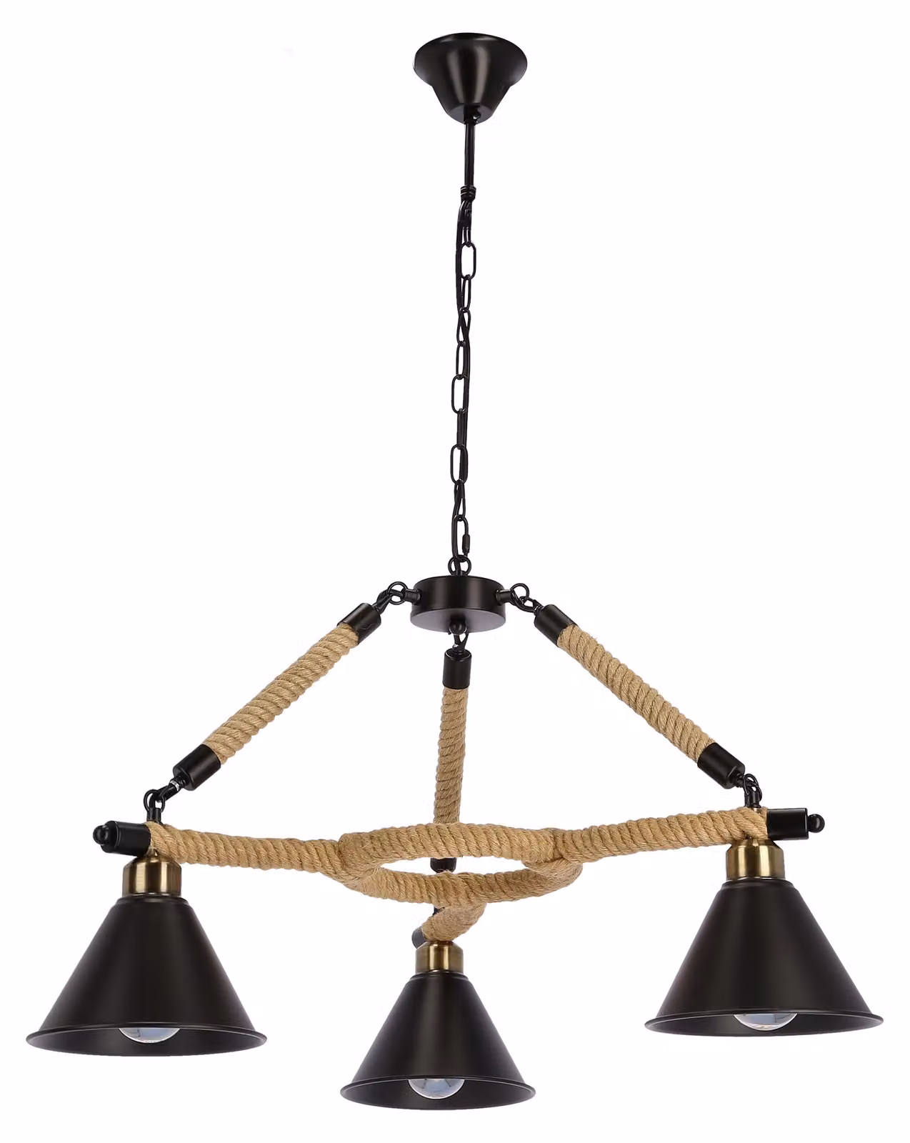 Lampada a sospensione con cavo Negru, nero e beige, 3xE27x40W, metallo, dimensioni: 85x72x72 cm, IP20, Candellux