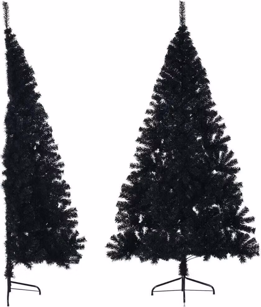 Maison Exclusive - Albero di Natale artificiale a metà, con supporto, nero, 240 cm, in PVC