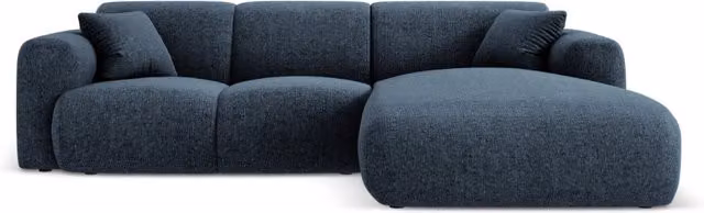 Divano angolare destro Nolio Cosmopolitan Design a 4 posti in ciniglia blu reale L/P/H: 260 x 130 x 72 cm – 1