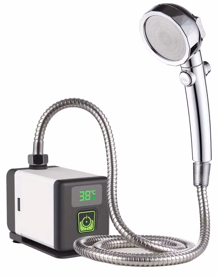 Soffione doccia elettrico, design portatile, pompa integrata, soffione doccia elettrico