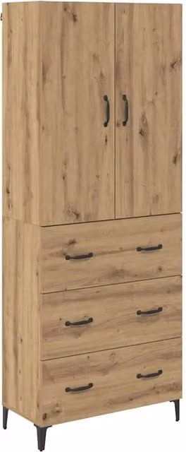 Credenza | Madia | Buffet da pranzo | Armadio da pranzo con cassetto Rovere artigianale 69,5 x 34 x 180 cm