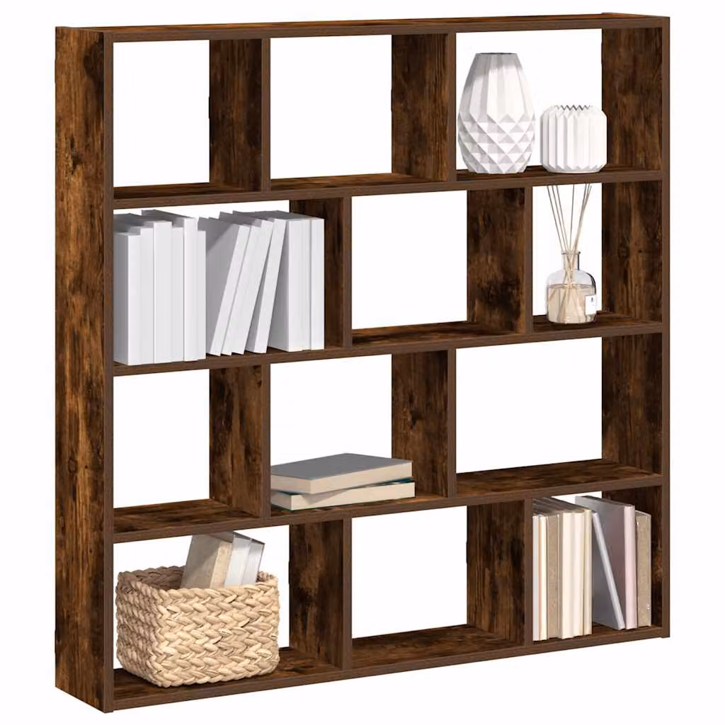 vidaXL Mensola a Cubo da Muro con 12 Scomparti in MDF Colore Marrone