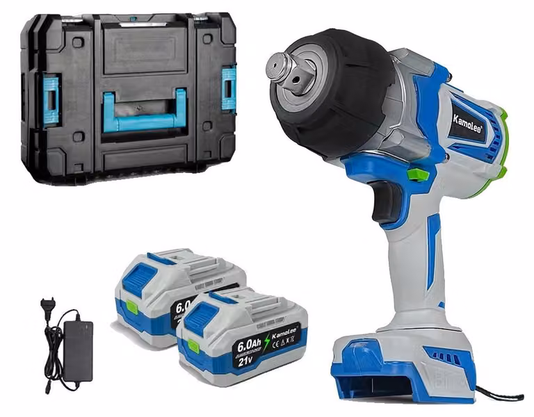 Avvitatore a impulsi elettrico, senza fili, con elevata coppia, 2 batterie da 6.0Ah in plastica, alimentazione 220V-240V, spina di tipo EU