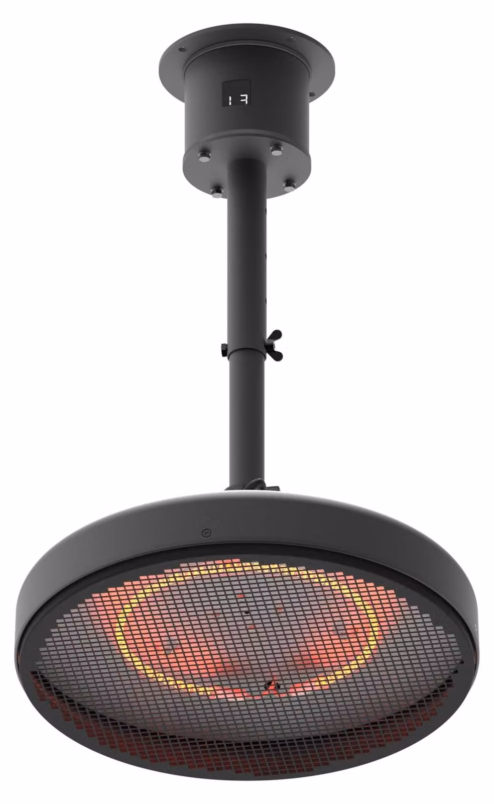 Riscaldatore a infrarossi da parete/soffitto - 2000 Watt - Nero - Modello da soffitto - Con tubo in fibra di carbonio