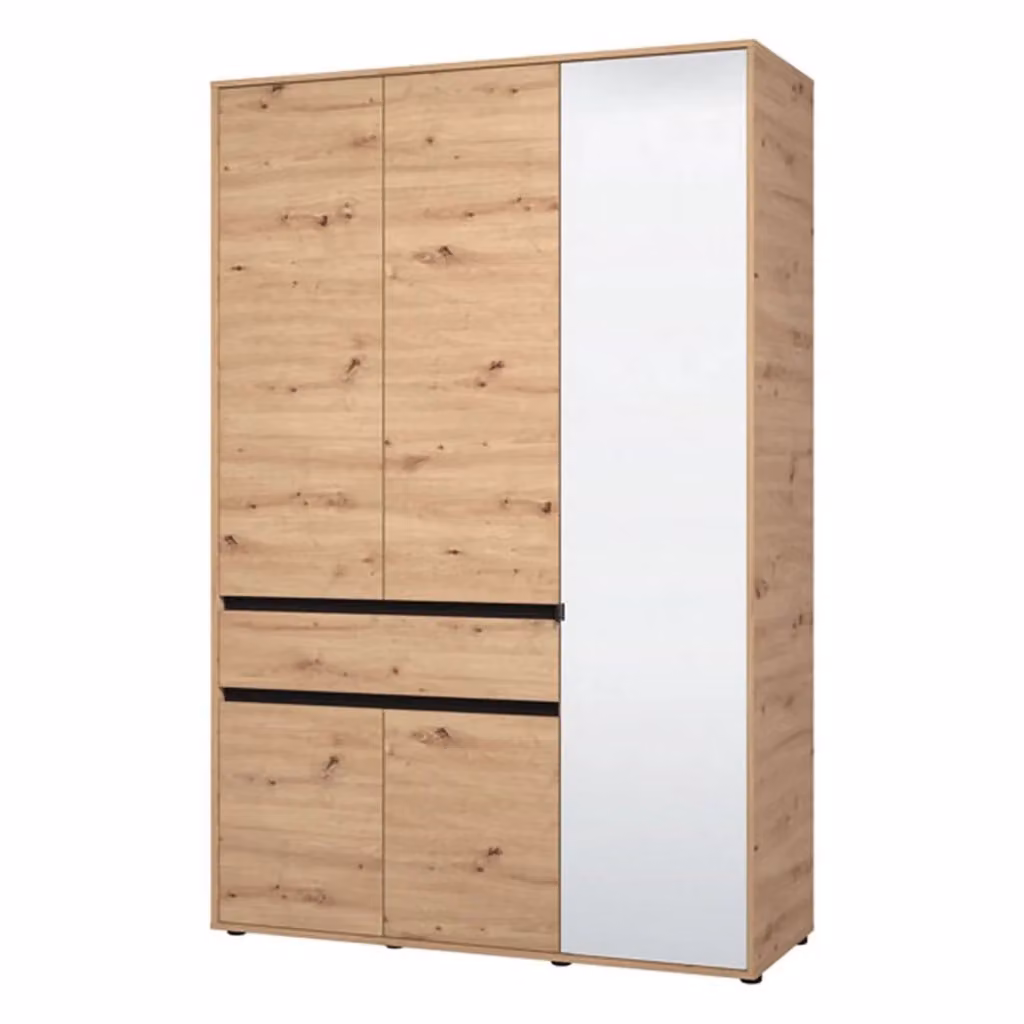 Armadio da camera da letto DMORA con 3 ante, colore marrone rovere, L: 138 cm, P: 55 cm, H: 211 cm – 2