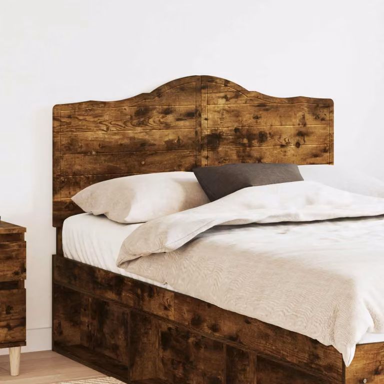 Testiera per letto vidaXL in legno ingegnerizzato rovere fumé marrone L: 123 cm, H: 100 cm, P: 3 cm