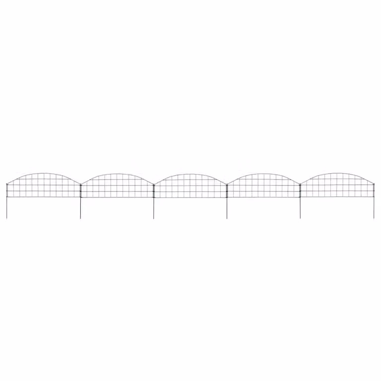 Set Recinzione da Giardino ad Arco vidaXL in Acciaio Verniciato a Polvere Verde L: 77,3 cm, P: 26 cm, H: 11 cm