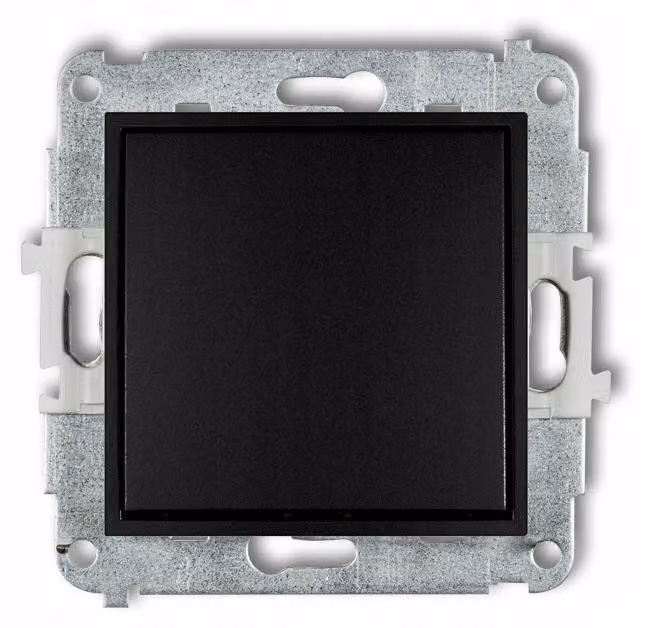 Interruttore unipolare a incasso, modello Karlik Mini, colore nero opaco