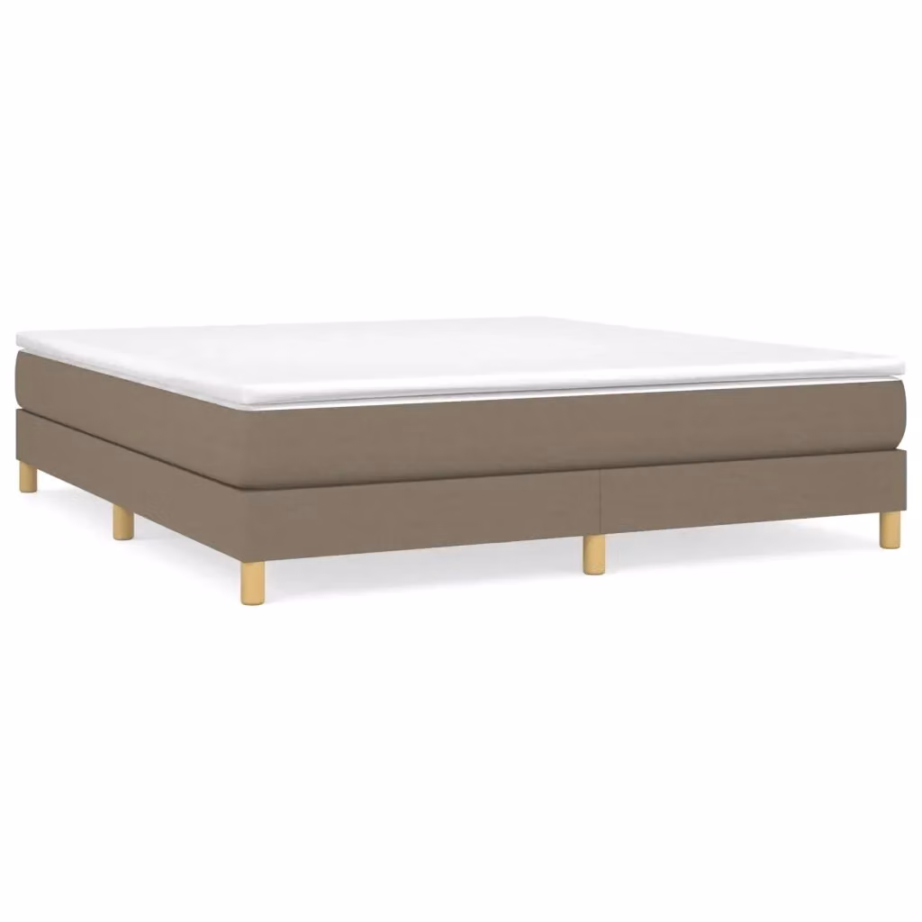 Letto Ibrido con Giroletto a Molle e Materasso vidaXL in Tessuto Beige e Bianco L/P/H: 160 x 200 x 25 cm – 2