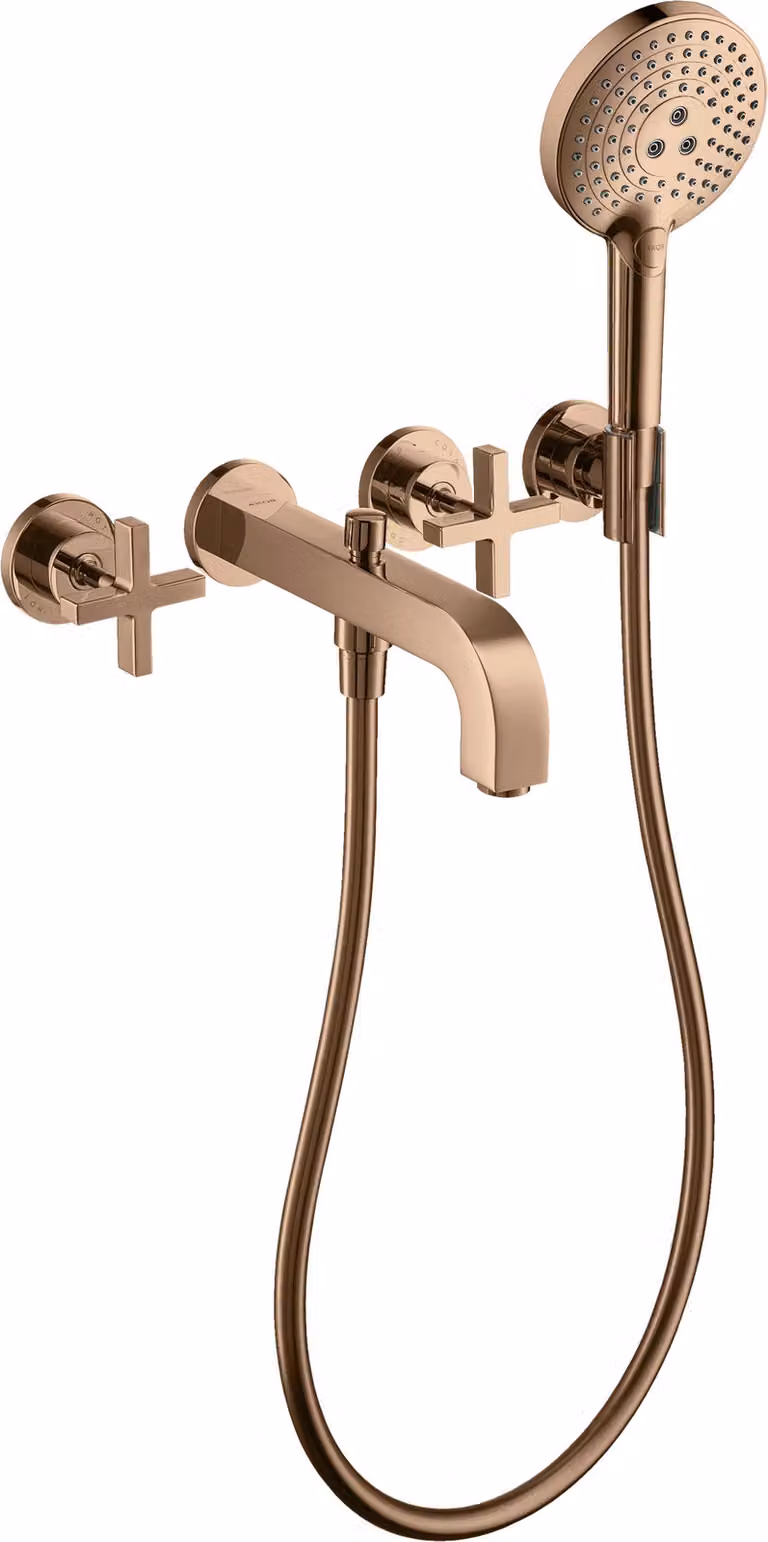 hansgrohe AXOR Citterio Mélangeur bain 3 trous avec poignées croisées, 39447300, 39447300