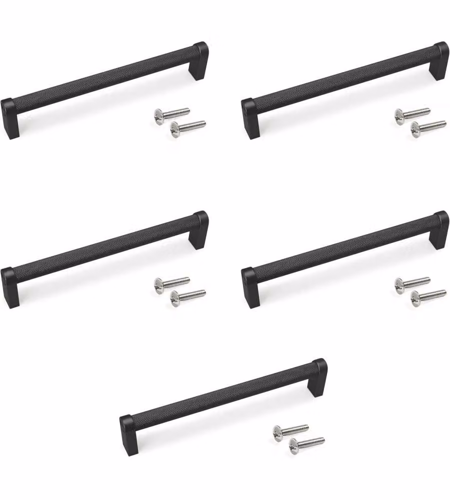 Set 5 maniglie per mobili alluminio nero L173mm interasse 160mm