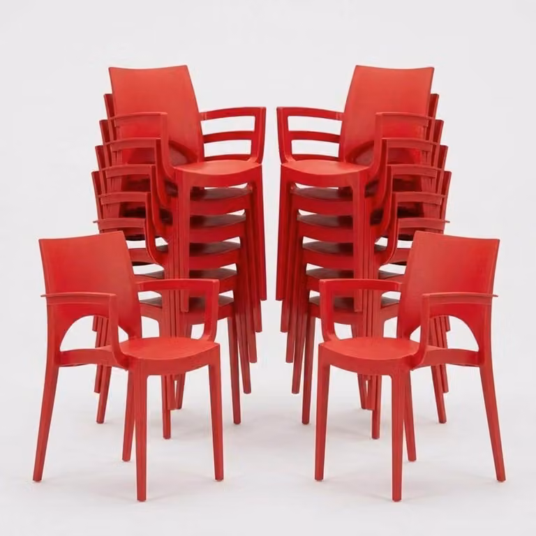 set di 24 sedie Paris Arm Grand Soleil con braccioli ristoranti e bar - rosso