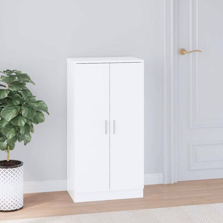 vidaXL Scarpiera Bianco Lucido 55x35x108 cm in Legno Multistrato