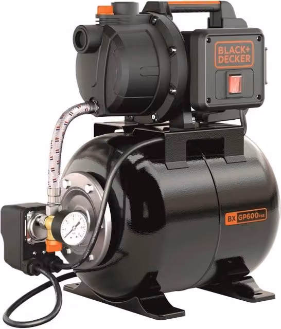 Black+Decker Pompa Autoadescante BXGP600PBE per Acque Chiare, Colore Nero, 600 W, Portata max. 3.100 l/h, Prevalenza max. 35 m