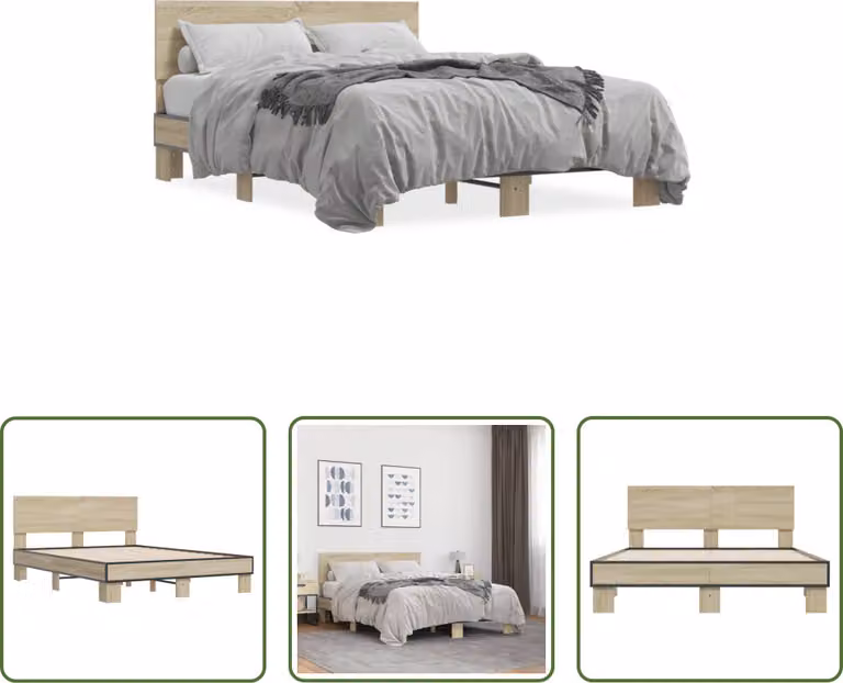 The Living Store Giroletto rovere Sonoma 140x190 cm Materiale a base di legno e metallo