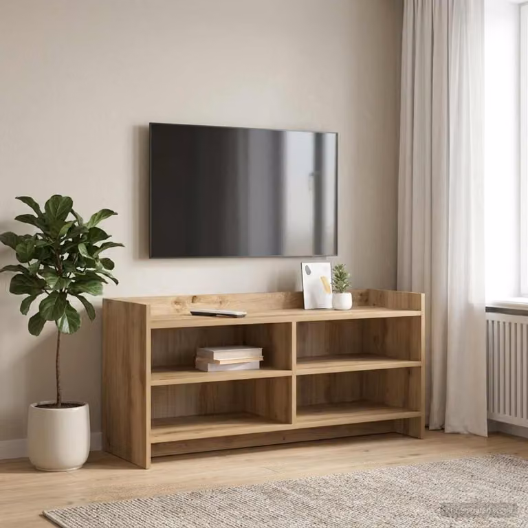 Mobile TV vidaXL moderno in legno color rovere artigianale L 100 x P 33 x H 47 cm