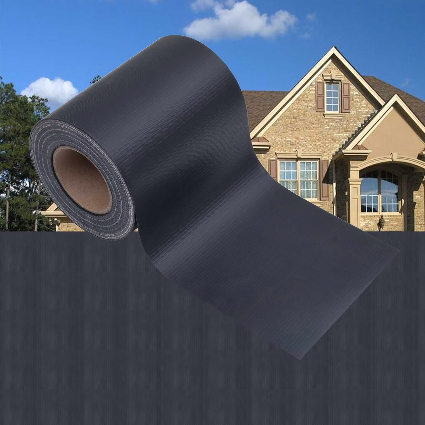 Schermo per privacy da giardino vidaXL in PVC opaco color antracite, L: 70 m, H: 0,19 m