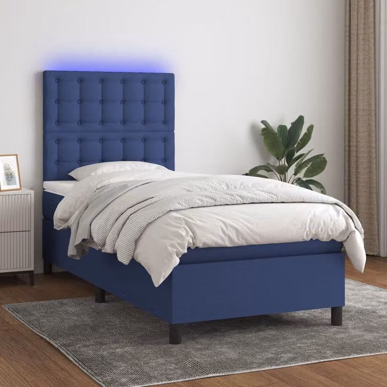 Maison Exclusive - Letto a Molle con Materasso e LED Blu 80x200 cm in Tessuto