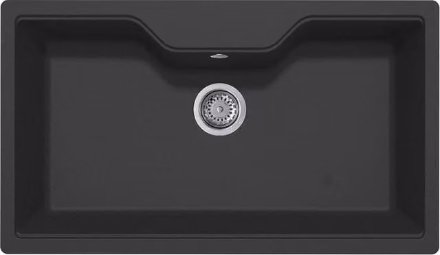 Lavello Elleci a incasso con una vasca in quarzo nero Fox 360 L 86 x P 50 cm – 1