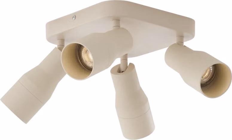 QAZQA - Faretto da soffitto moderno beige GU10 50 mm quadrato 4 luci spot fascio-fiamma - Stanley I Soggiorno I Camera da letto - Alluminio Quadrato I Rotondo - LED adatto GU10