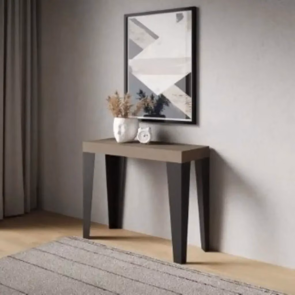 Consolle allungabile Itamoby Flame Premium tortora con gambe antracite L/P/H: 90 x 40 x 77 cm (estendibile fino a 300 cm) – 2