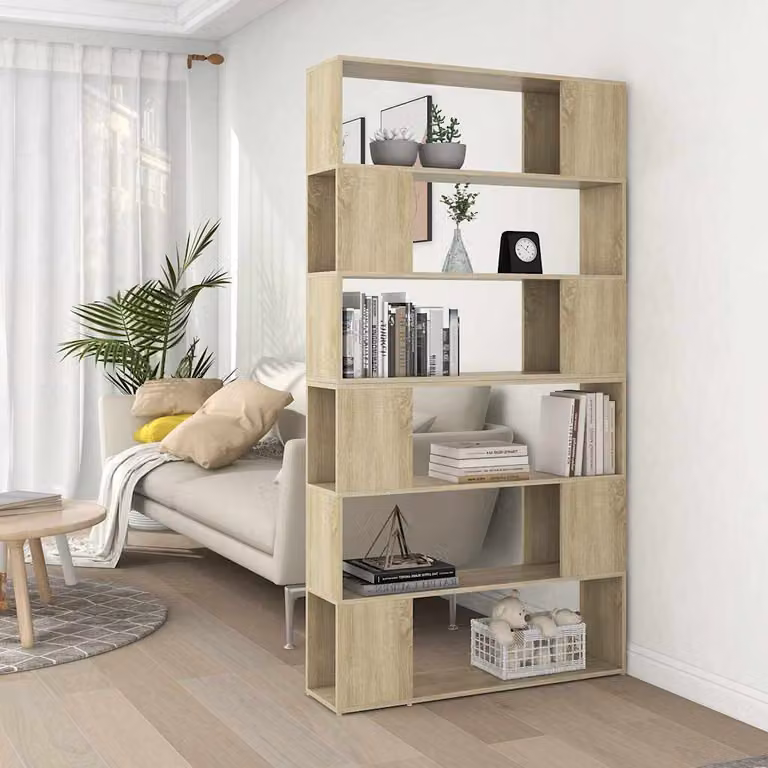 Libreria divisorio per stanza vidaXL in legno color rovere, L 100 cm x P 24 cm x H 188 cm
