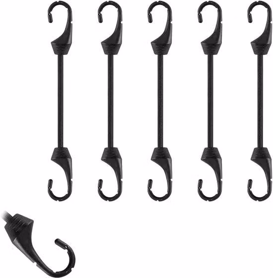 Elastici resistenti in gomma da 30 cm con gancio, set da 5 pezzi