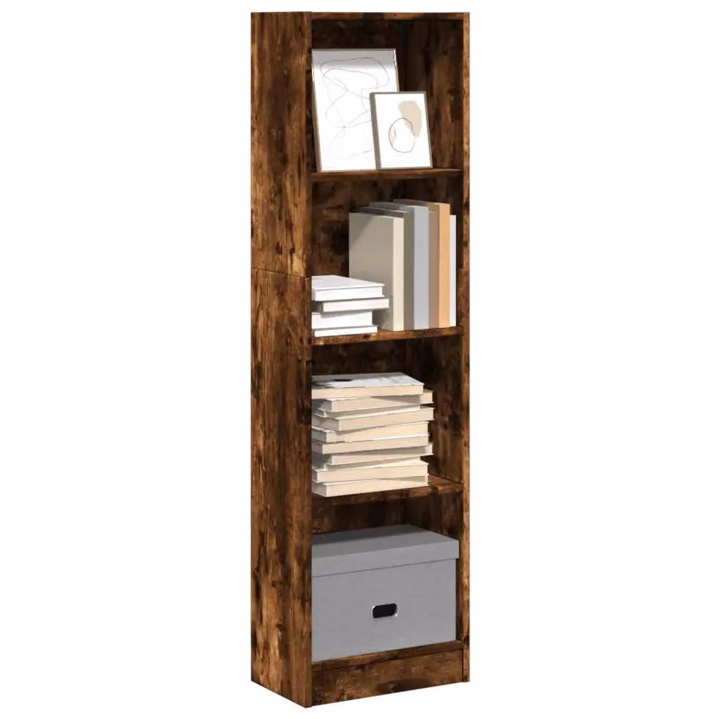 Libreria moderna vidaXL in MDF color marrone, con pannello posteriore, da appendere al muro, L 40 cm x P 24 cm x H 143 cm