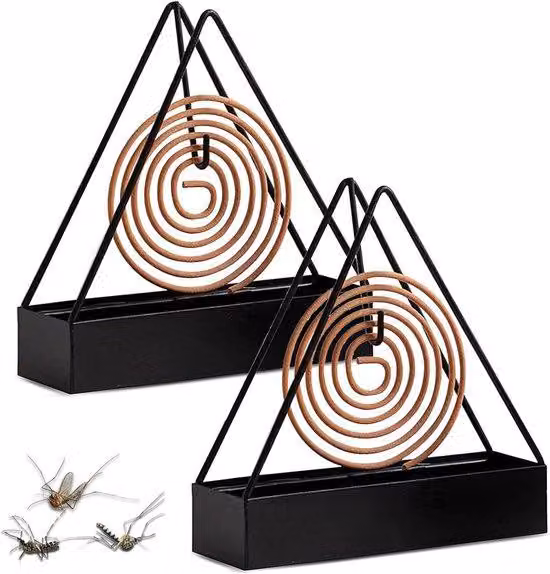 Supporto a spirale in metallo, confezione da 2 pezzi, per uso esterno, antizanzare, design a spirale, realizzato in metallo, ideale per giardino e terrazza