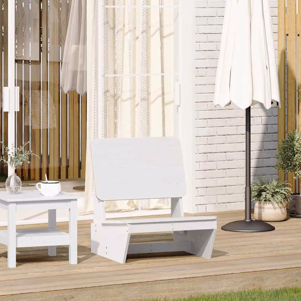 Sedia da giardino vidaXL in legno di pino massello bianco L: 60 cm, P: 64 cm, H: 70,5 cm